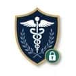 HIPAA compliance shield badge